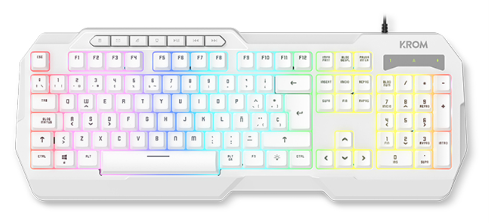 PACK KROM 4 EN 1 RGB KENYA GAMING COMBO BLANCO - detalle