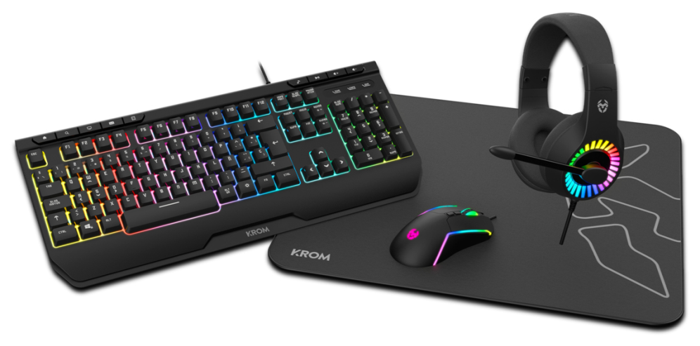 PACK KROM 4 EN 1 RGB KENYA GAMING COMBO