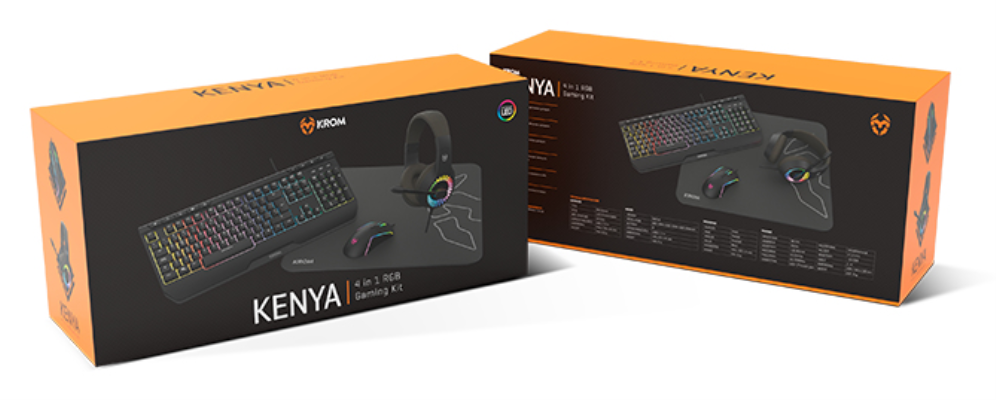 PACK KROM 4 EN 1 RGB KENYA GAMING COMBO - detalle