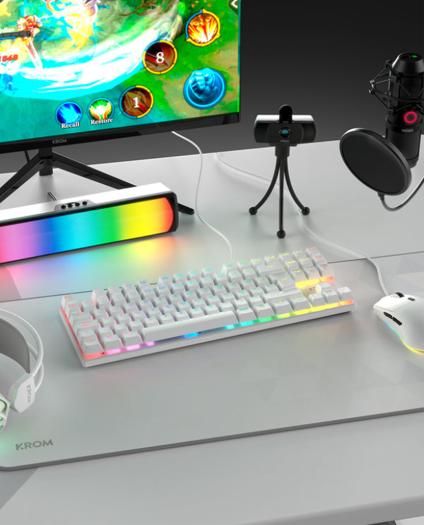 PACK KROM 4 EN 1 RGB KLASS GAMING COMBO BLANCO - detalle