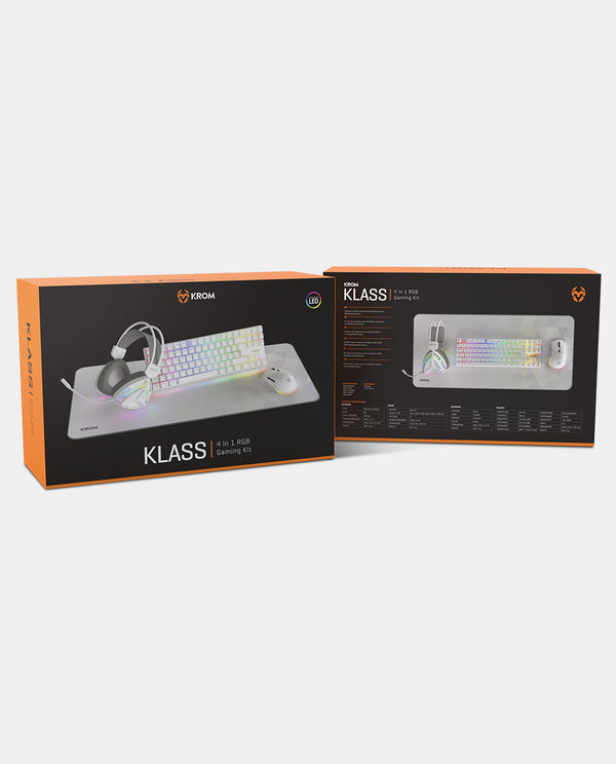 PACK KROM 4 EN 1 RGB KLASS GAMING COMBO BLANCO - detalle