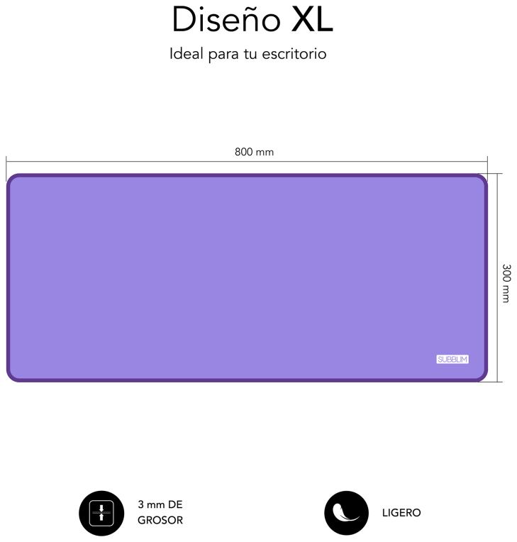 PACK SUBBLIM HARMONY MOUSEPAD XL + WIRELESS MOUSE PURPLE - detalle