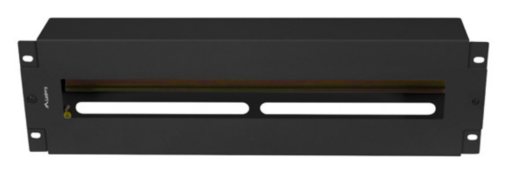PANEL LANBERG DE DISTRIBUCION DE TENSION 19'' 3U CON RAIL DIN TS-35 NEGRO - detalle