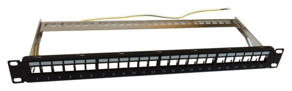 PANEL MODULAR WP 24 PUERTOS STP CAT5E/6 CON GESTOR DE CABLES