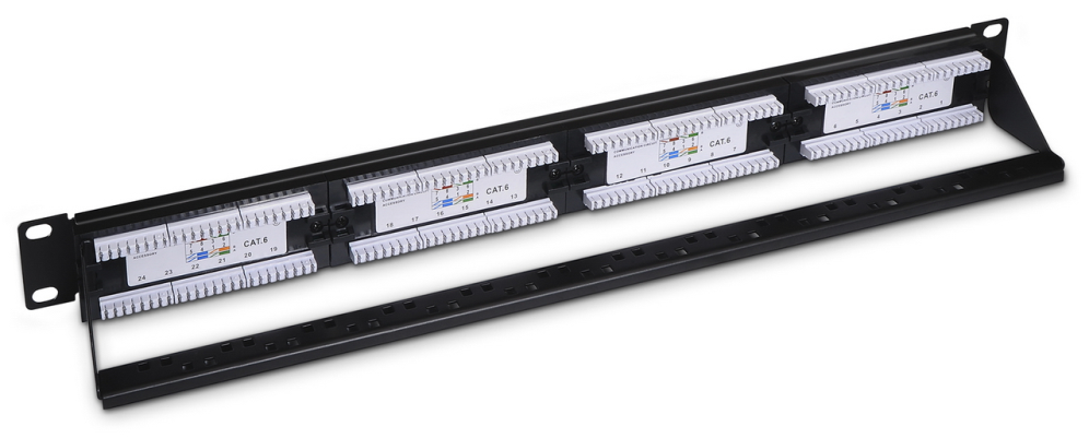 PANEL PARCHEO AISENS 24 PUERTOS RJ45 CAT.6 UTP 1U DUAL IDC GESTION CABLES - detalle