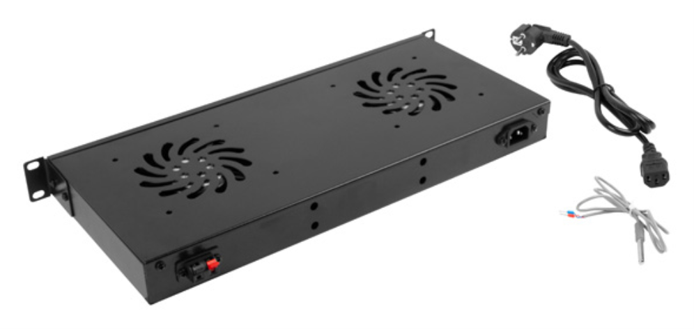 PANEL VENTILACION LANBERG LCD 2 VENTILADORES TERMOSTATO 230V 1U RACK 19 NEGRO