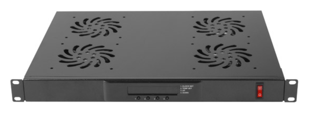 PANEL VENTILACION LANBERG LCD 4 VENTILADORES TERMOSTATO 230V 1U RACK 19 NEGRO - detalle