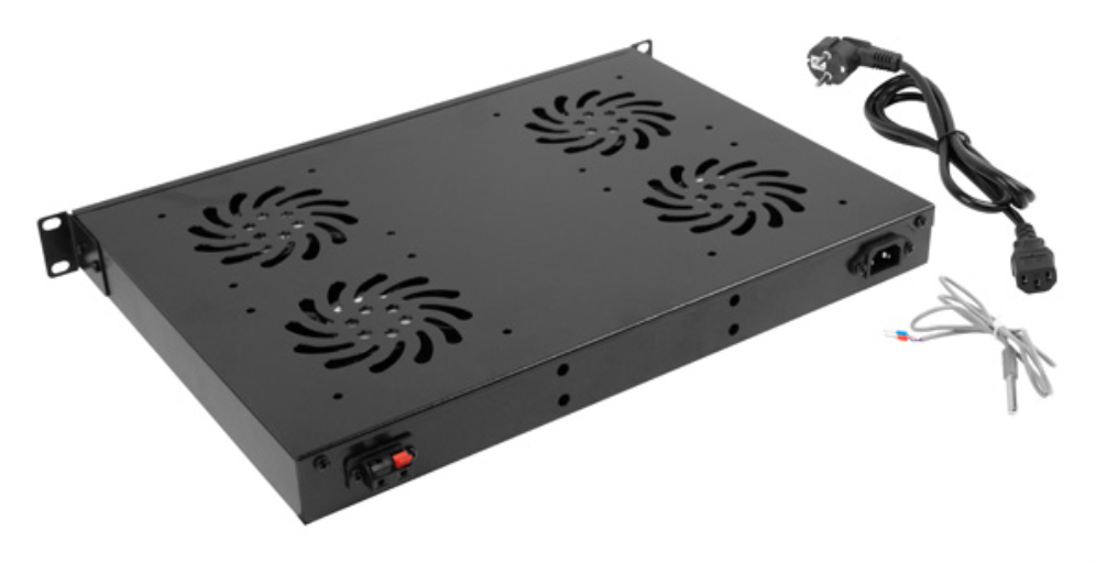 PANEL VENTILACION LANBERG LCD 4 VENTILADORES TERMOSTATO 230V 1U RACK 19 NEGRO