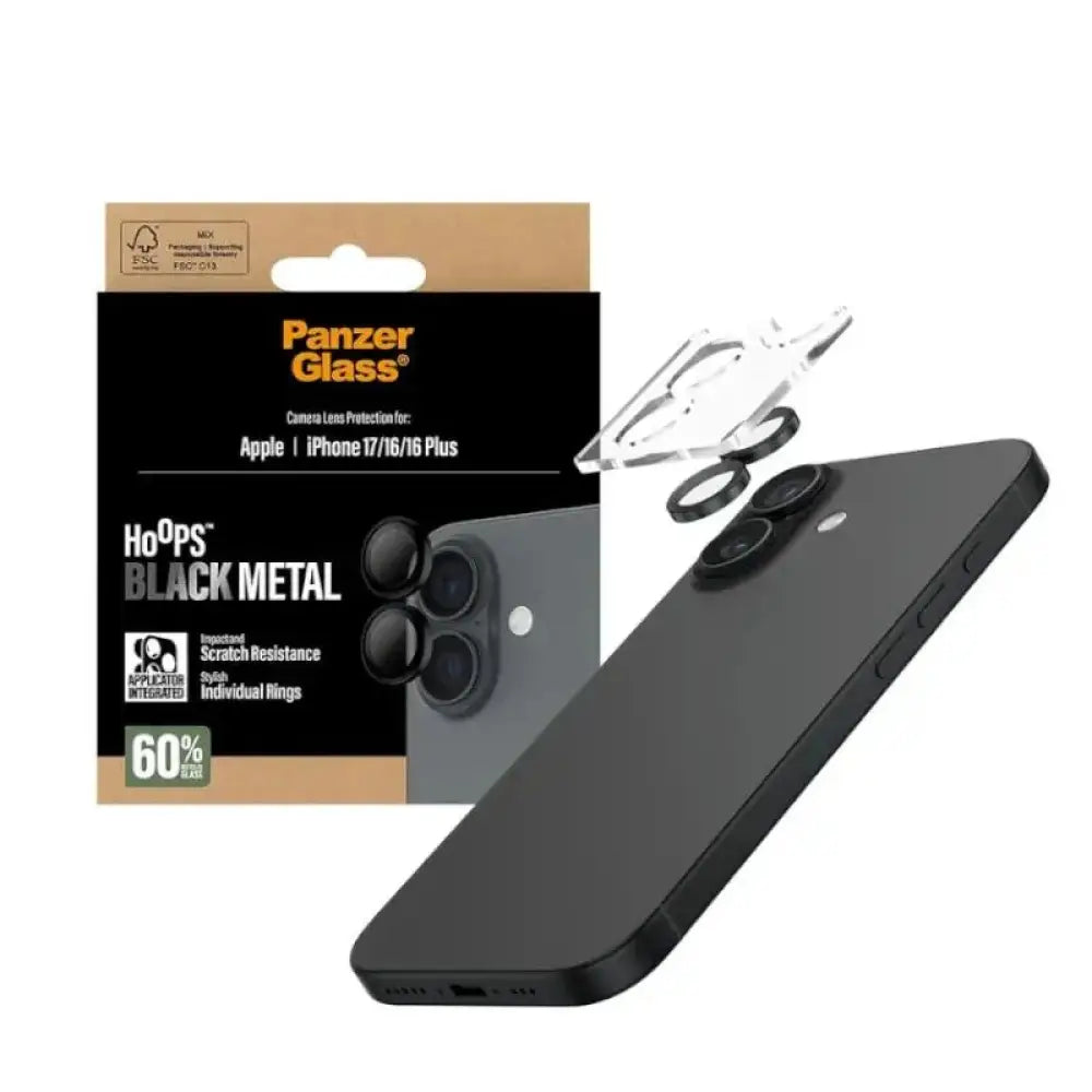 PanzerGlass Camera Protec. iPhone 17-16-16Plus Neg - detalle
