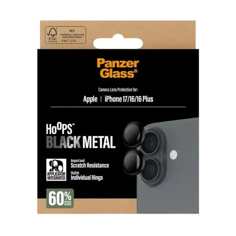PanzerGlass Camera Protec. iPhone 17-16-16Plus Neg - detalle