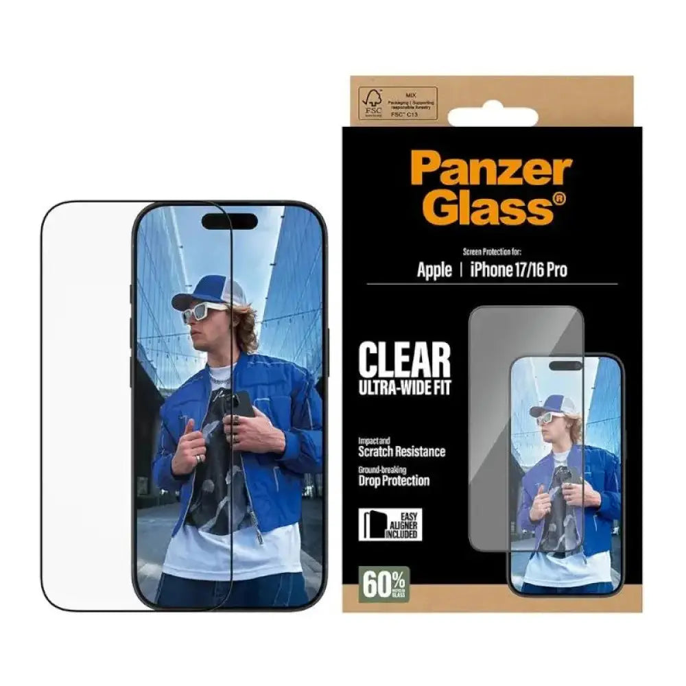 PanzerGlass Screen Protector iPhone 16Pro-17 - detalle