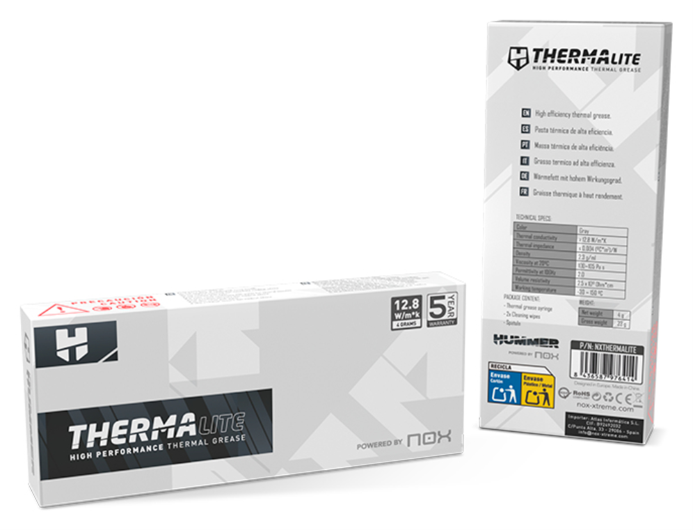PASTA TERMICA NOX HUMMER THERMA LITE 4G - detalle