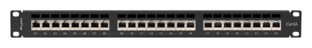 PATCH PANEL 24 PORT 1U 19" CAT.6A FTP BLACK LANBERG - detalle
