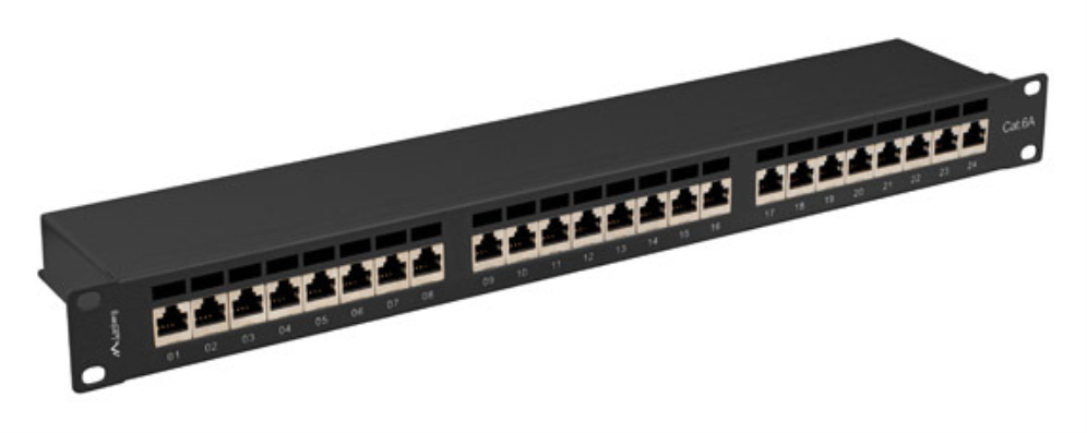PATCH PANEL 24 PORT 1U 19" CAT.6A FTP BLACK LANBERG - detalle