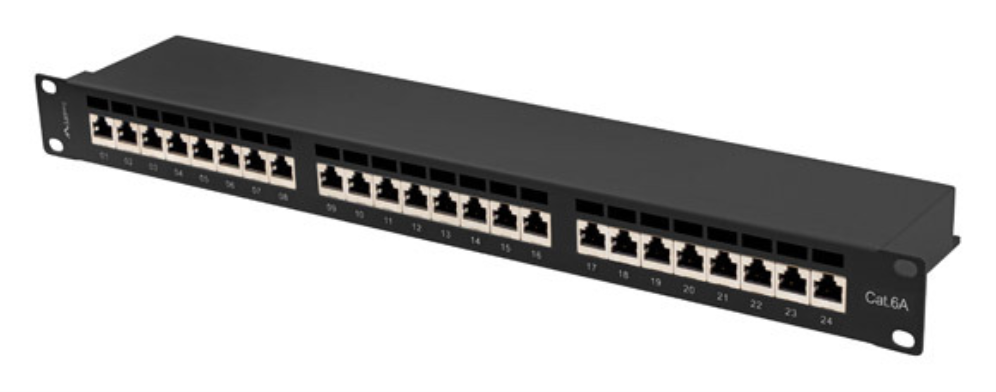 PATCH PANEL 24 PORT 1U 19" CAT.6A FTP BLACK LANBERG - detalle