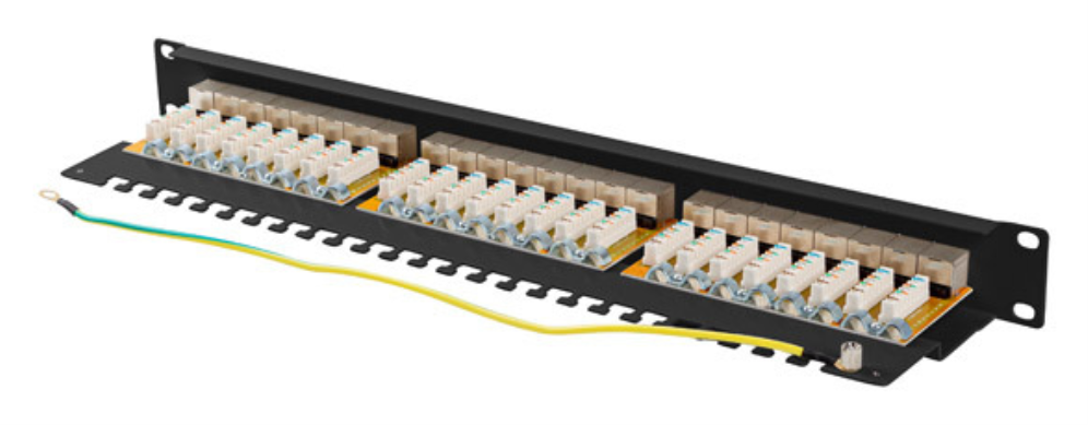PATCH PANEL 24 PORT 1U 19" CAT.6A FTP BLACK LANBERG - detalle