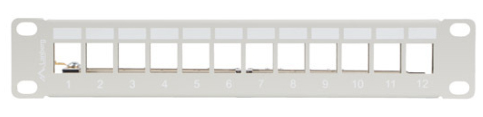 PATCH PANEL LANBERG 12 PUERTOS 1U RACK 10" FTP PARA MODULOS KEYSTONE GRIS - detalle