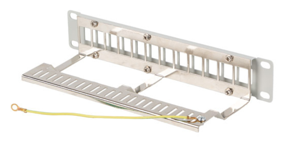PATCH PANEL LANBERG 12 PUERTOS 1U RACK 10" FTP PARA MODULOS KEYSTONE GRIS - detalle