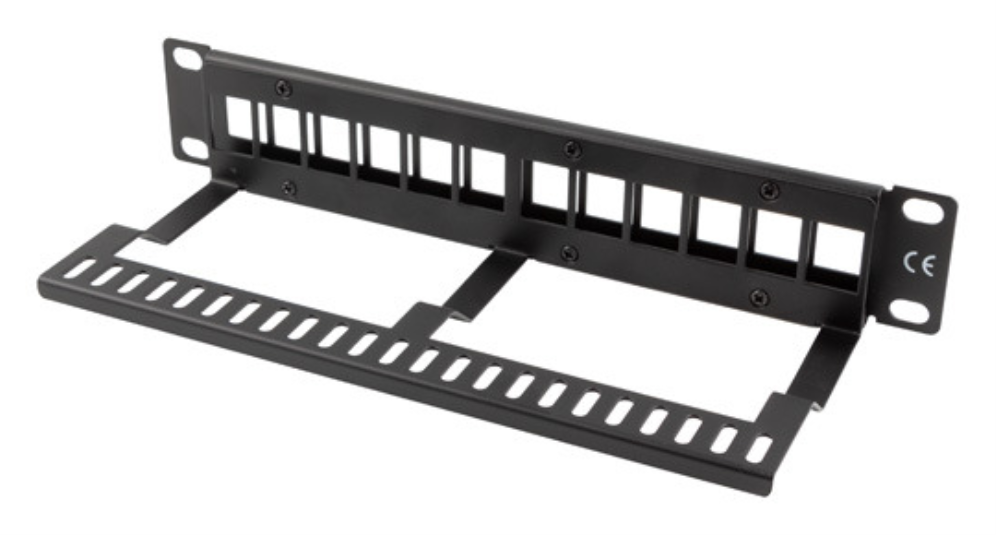 PATCH PANEL LANBERG 12 PUERTOS 1U RACK 19-ORGANIZADOR MODULOS KEYSTONE NEGRO - detalle