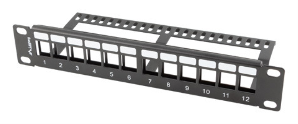PATCH PANEL LANBERG 12 PUERTOS 1U RACK 19-ORGANIZADOR MODULOS KEYSTONE NEGRO