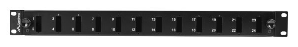 PATCH PANEL LANBERG 1U 19" FIBRA OPTICA 12 PTS SC DUPLEX O 12 LC QUAD BK+ACC - detalle