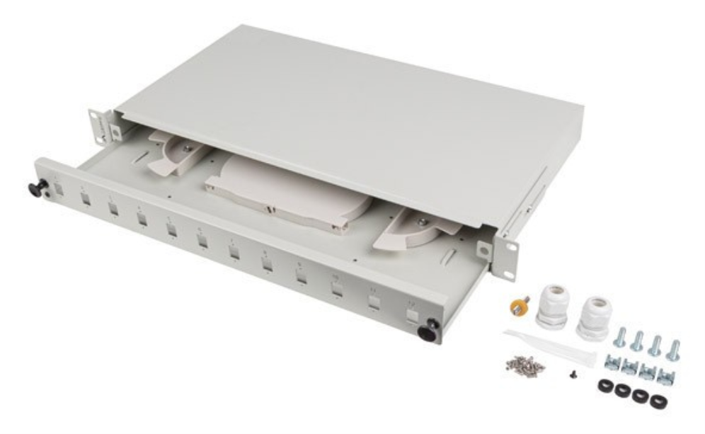 PATCH PANEL LANBERG 1U 19" FIBRA OPTICA 12 PTS SC SIMPLEX O 12 LC DUPLEX GR+ACC