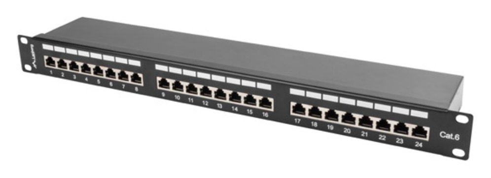 PATCH PANEL LANBERG 24 PUERTOS 1U 19" CAT.6 SFTP NEGRO - detalle