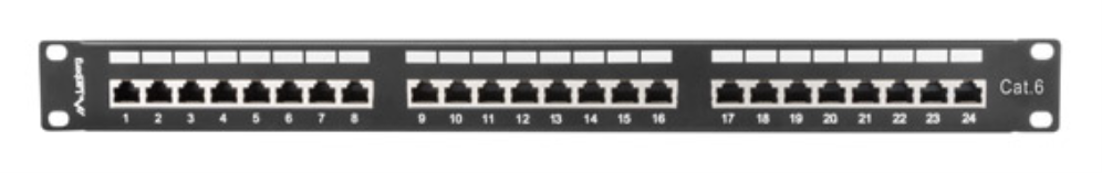 PATCH PANEL LANBERG 24 PUERTOS 1U 19" CAT.6 SFTP NEGRO