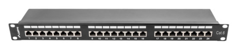 PATCH PANEL LANBERG 24 PUERTOS 1U 19" CAT.6 SFTP NEGRO - detalle