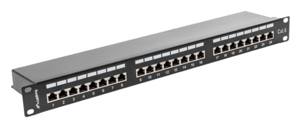PATCH PANEL LANBERG 24 PUERTOS 1U 19" CAT.6 SFTP NEGRO - detalle