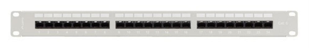PATCH PANEL LANBERG 24 PUERTOS 1U 19" CAT.6 UTP CON ORGANIZADOR CABLES GRIS - detalle