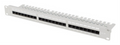PATCH PANEL LANBERG 24 PUERTOS 1U 19" CAT.6A UTP CON ORGANIZADOR CABLES GRIS