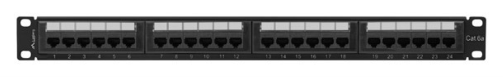 PATCH PANEL LANBERG 24 PUERTOS 1U 19” CAT.6A UTP NEGRO - detalle