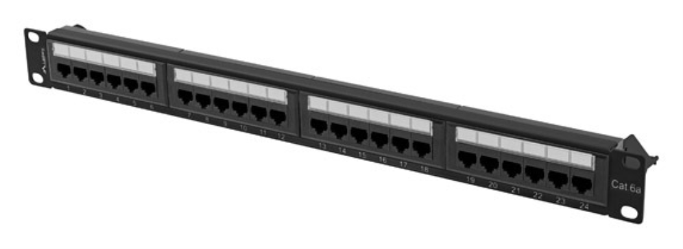PATCH PANEL LANBERG 24 PUERTOS 1U 19” CAT.6A UTP NEGRO - detalle