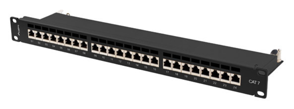 PATCH PANEL LANBERG 24 PUERTOS 1U 19” CAT.7 FTP NEGRO - detalle