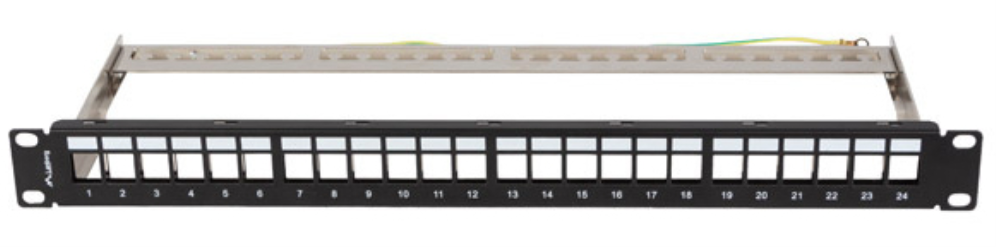 PATCH PANEL LANBERG 24 PUERTOS 1U RACK 19" FTP PARA MODULOS KEYSTONE NEGRO - detalle