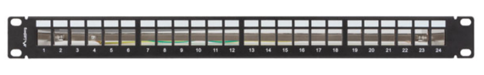PATCH PANEL LANBERG 24 PUERTOS 1U RACK 19" FTP PARA MODULOS KEYSTONE NEGRO - detalle