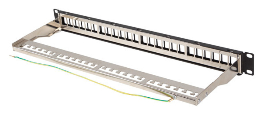 PATCH PANEL LANBERG 24 PUERTOS 1U RACK 19" FTP PARA MODULOS KEYSTONE NEGRO - detalle