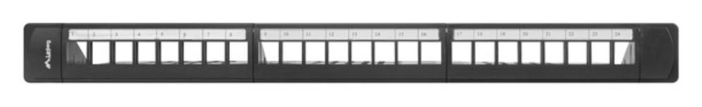 PATCH PANEL LANBERG 24 PUERTOS 1U RACK 19 ORGANIZADOR MODULOS KEYSTONE NEGRO - detalle