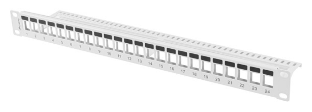 PATCH PANEL LANBERG 24 PUERTOS 1U RACK 19 PARA MODULOS KEYSTONE GRIS - detalle