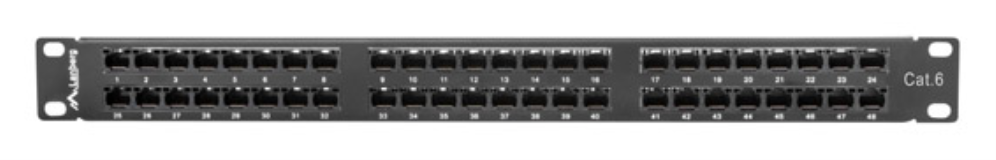 PATCH PANEL LANBERG 48 PUERTOS 1U 19” CAT.6 NEGRO - detalle
