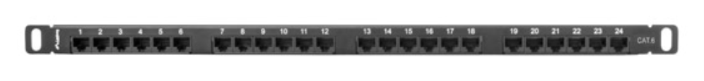 PATCH PANEL LANBERG CAT.6 UTP 24 PUERTOS 0.5U RACK 19 NEGRO
