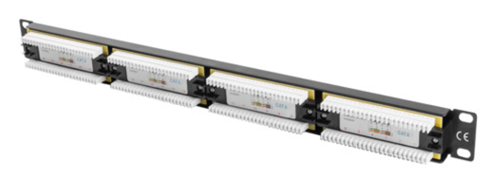 PATCH PANEL LANBERG CAT.6 UTP 24 PUERTOS 1U CAT.6 UTP 19" RACK NEGRO