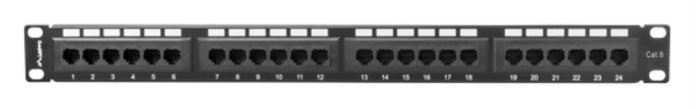 PATCH PANEL LANBERG CAT.6 UTP 24 PUERTOS 1U CAT.6 UTP 19" RACK NEGRO - detalle