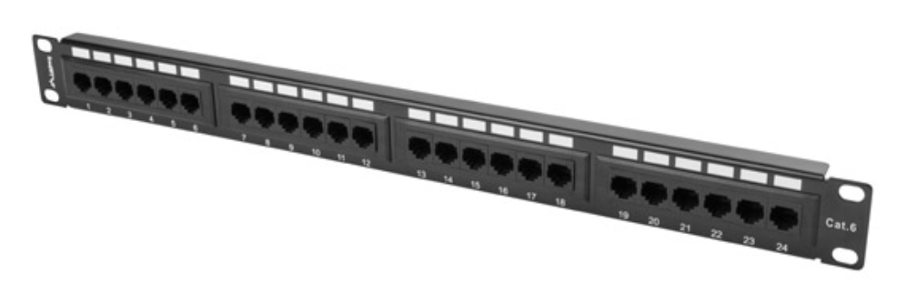 PATCH PANEL LANBERG CAT.6 UTP 24 PUERTOS 1U CAT.6 UTP 19" RACK NEGRO - detalle