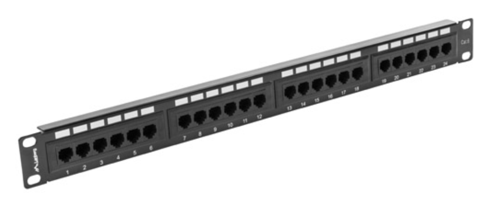 PATCH PANEL LANBERG CAT.6 UTP 24 PUERTOS 1U CAT.6 UTP 19" RACK NEGRO - detalle