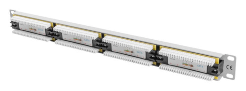 PATCH PANEL LANBERG CAT.6 UTP 24 PUERTOS 1U RACK 19" GRIS - detalle