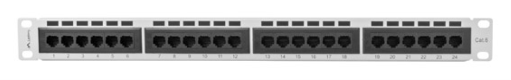 PATCH PANEL LANBERG CAT.6 UTP 24 PUERTOS 1U RACK 19" GRIS