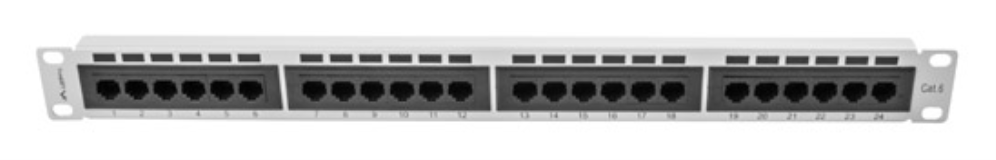 PATCH PANEL LANBERG CAT.6 UTP 24 PUERTOS 1U RACK 19" GRIS - detalle