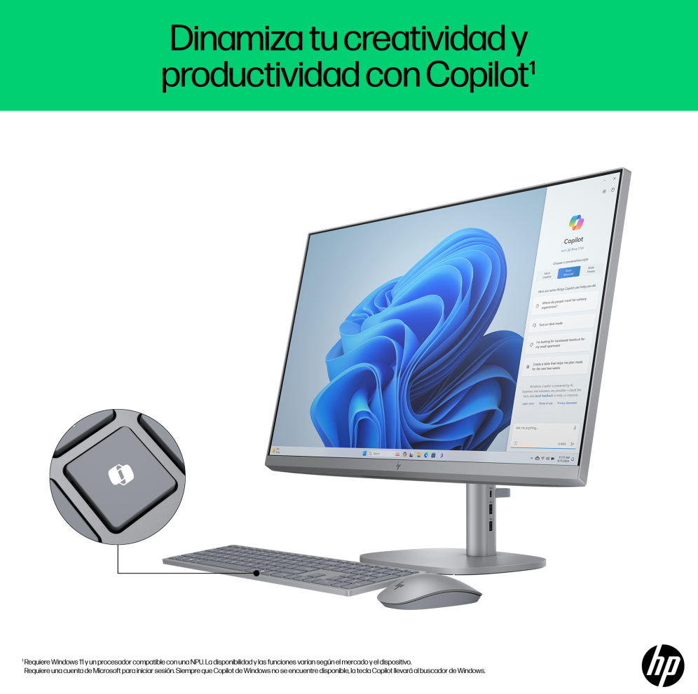 PC AIO HP OMNISTUDIO X 27-CS0015NS U5-125H 16G 512G 27" W11H - detalle